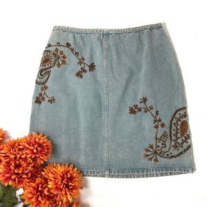 Boston Proper Denim Skirt  Beaded